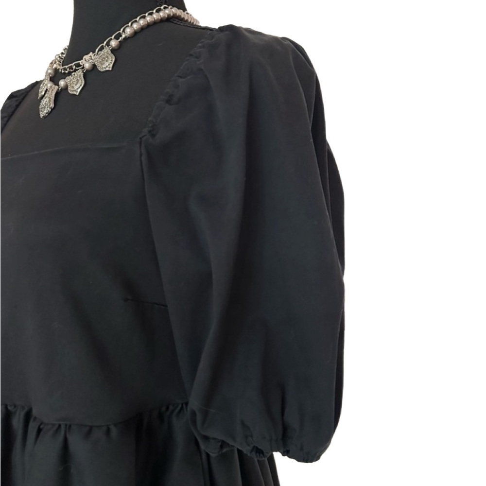 SMASH & TESS ~ Women’s Black Square NeckLine Short Sleeve Dress size M - Picture 5 of 10